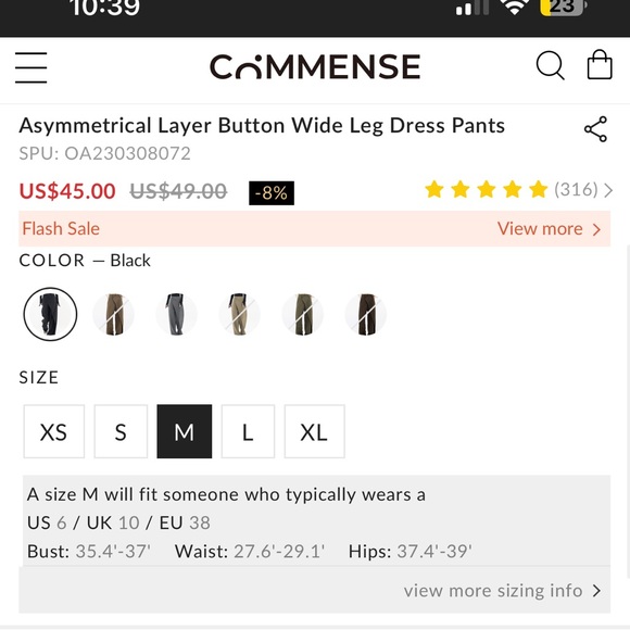 NWT Asymmetrical Wide Leg Pants - Picture 5 of 9